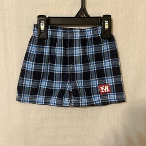Kids Plaid Shorts - Blue and Black